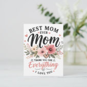 Beste Mutter Aller Zeiten Feiertagspostkarte (Stehend Vorderseite)