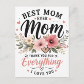 Beste Mutter Aller Zeiten Feiertagspostkarte (Vorderseite)