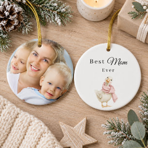 Beste Mutter Aller Zeiten Gans Foto Rosa Keramik Ornament