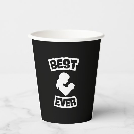 Beste-Mutter-aller-Zeiten-Geschenk – Rosa Silhouet Pappbecher (Vorderseite)