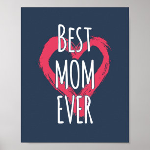 Beste Mutter Aller Zeiten Liebe Herz Typography Poster