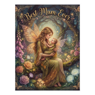 "Beste Mutter Aller Zeiten" Magische Fantasie-Illu Poster