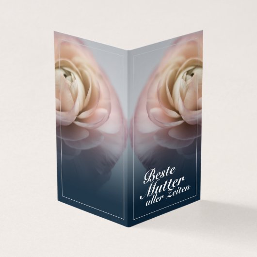 Beste Mutter aller Zeiten mit großer rosa Rose (Vorderseite)