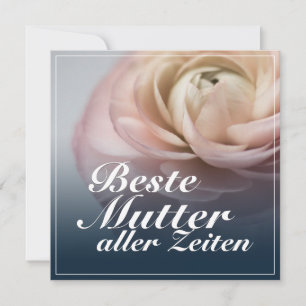 Beste Mutter aller Zeiten mit großer rosa Rose Feiertagskarte