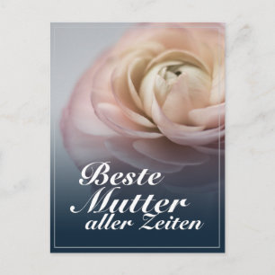 Beste Mutter aller Zeiten mit großer rosa Rose Feiertagspostkarte