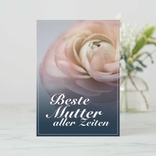 Beste Mutter aller Zeiten mit rosa Rose (Stehend Vorderseite)
