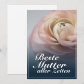Beste Mutter aller Zeiten mit rosa Rose (Vorne/Hinten)