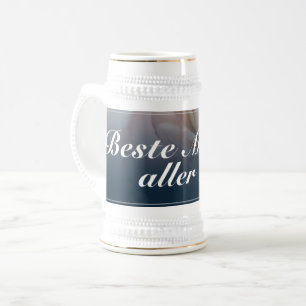 Beste Mutter aller Zeiten mit rosa Rose Bierglas
