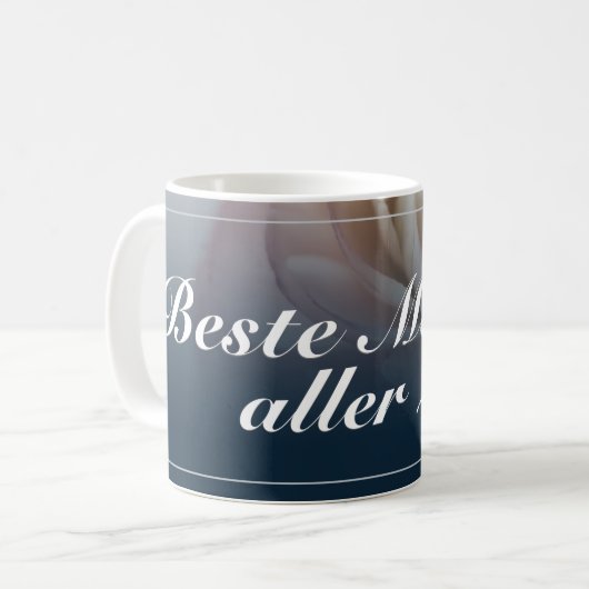 Beste Mutter aller Zeiten mit rosa Rose Kaffeetasse (Vorderseite Links)