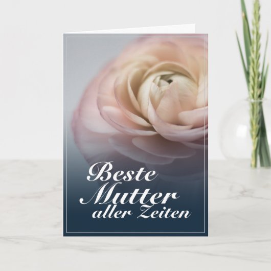 Beste Mutter aller Zeiten mit rosa Rose Karte (Vorderseite)