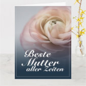 Beste Mutter aller Zeiten mit rosa Rose Karte (Gelbe Blume)