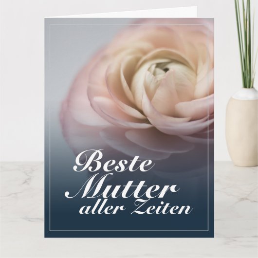 Beste Mutter aller Zeiten mit rosa Rose Karte (Vorderseite)
