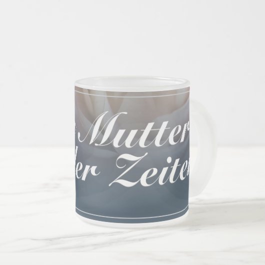 Beste Mutter aller Zeiten mit rosa Rose Mattglastasse (VorderseiteRechts)