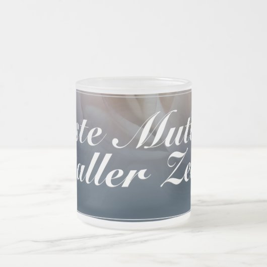 Beste Mutter aller Zeiten mit rosa Rose Mattglastasse (Mittel)