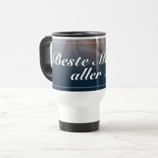 Beste Mutter aller Zeiten mit rosa Rose Reisebecher (Vorderseite Links)