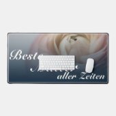 Beste Mutter aller Zeiten mit rosa Rose Schreibtischunterlage (Tastatur & Maus)
