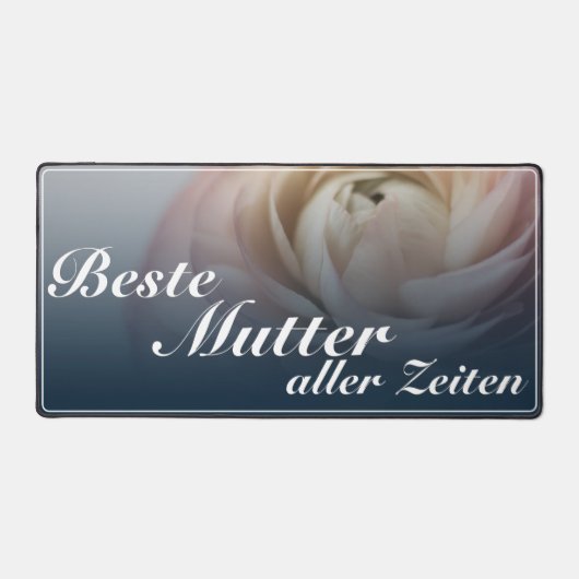 Beste Mutter aller Zeiten mit rosa Rose Schreibtischunterlage (Vorderseite)