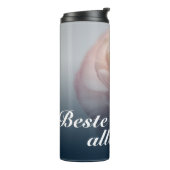 Beste Mutter aller Zeiten mit rosa Rose Thermosbecher (Nach links gedreht)