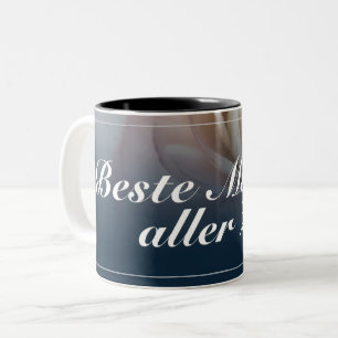 Beste Mutter aller Zeiten mit rosa Rose Zweifarbige Tasse