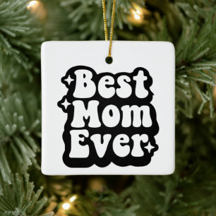 Beste Mutter Aller Zeiten Retro-Foto-Weihnachtseri Keramikornament