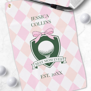 Beste Mutter Aller Zeiten Rosa Moderne Golferin Mu Golfhandtuch