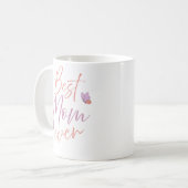 Beste-Mutter-aller-Zeiten-Schmetterling-Script-Kun Kaffeetasse (Vorderseite Links)