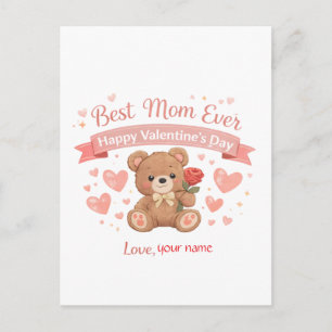 Beste-Mutter-aller-Zeiten-Valentinstag-Herz-Postka Postkarte