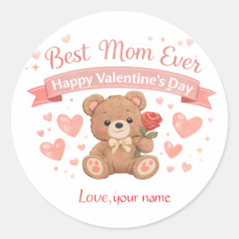 Beste-Mutter-aller-Zeiten-Valentinstag-Postkarte Runder Aufkleber