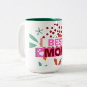Beste Mutter, alles Gute zum Muttertag Zweifarbige Tasse (Vorderseite Links)