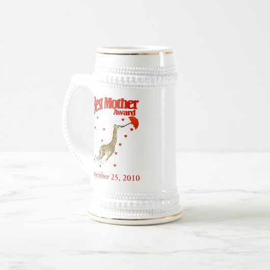 Beste Mutter-Award Bierglas (Vorderseite Links)