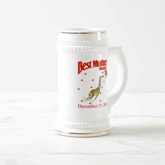 Beste Mutter-Award Bierglas (VorderseiteRechts)