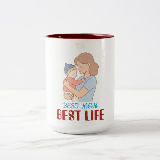 Beste Mutter Bestes Leben Tasse, Mutter umarmt süß Zweifarbige Tasse