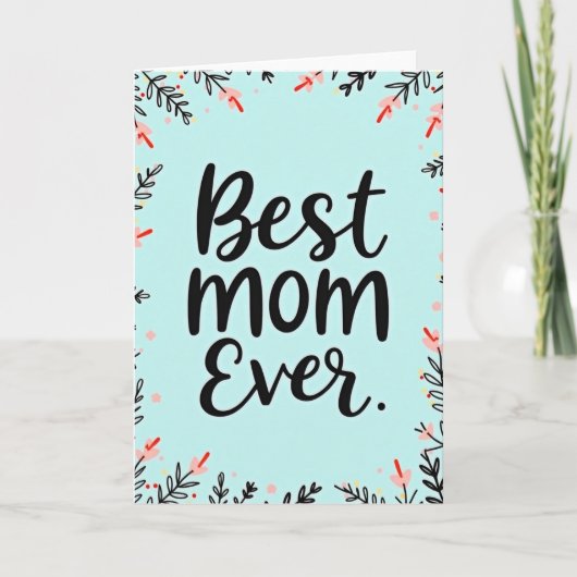 Beste Mutter Blumenrand Karte (Vorderseite)