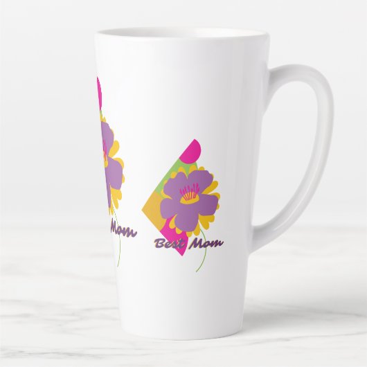 Beste Mutter Buntes Trenddesign Milchtasse (Rechts)