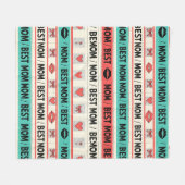 Beste-Mutter-Comic-Herzen Retro-Grafik Fleecedecke (Vorderseite (Horizontal))