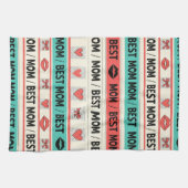 Beste-Mutter-Comic-Herzen Retro-Grafik Geschirrtuch (Horizontal)