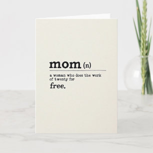 Beste Mutter Definitions-Karte Karte