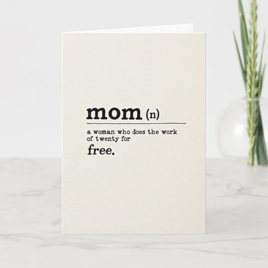 Beste Mutter Definitions-Karte Karte (Vorderseite)