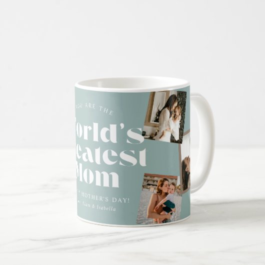 Beste Mutter der Welt 6 Foto-Collage Kaffeetasse (VorderseiteRechts)
