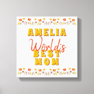 Beste Mutter der Welt Blumen Floral Muttertag Leinwanddruck