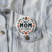 Beste Mutter der Welt - Blumenkranz Button (Beispiel)