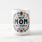 Beste Mutter der Welt - Blumenkranz Kaffeetasse (Mittel)
