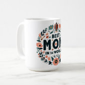 Beste Mutter der Welt - Blumenkranz Kaffeetasse (Vorderseite Links)