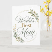 Beste Mutter der Welt Botanischer Muttertag Karte (Gelbe Blume)