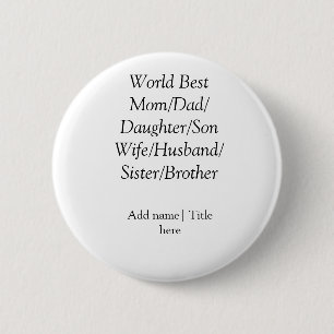 Beste Mutter der Welt Ehemann Ehefrau Vater Tochte Button