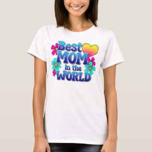 Beste Mutter der Welt Fette Blaue Farbverlauf & Bl T-Shirt