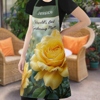 Beste Mutter der Welt Gelbe Rosen Gartenliebhaber Schürze