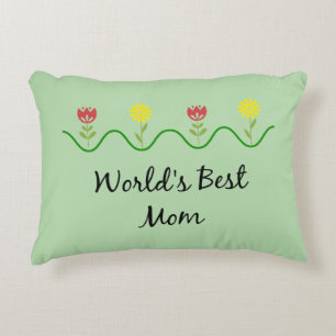 "Beste Mutter der Welt" Grafik-Blumendesign Dekokissen