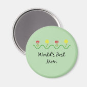 "Beste Mutter der Welt" Grafik-Blumendesign Magnet (Vorderseite/Rückseite)