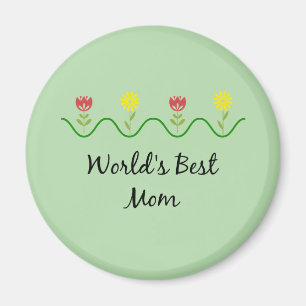 "Beste Mutter der Welt" Grafik-Blumendesign Magnet